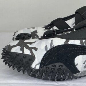 Puma Women’s Mostro White Camo Sneakers – Size 8.5 – Hook & Loop – Spikes –